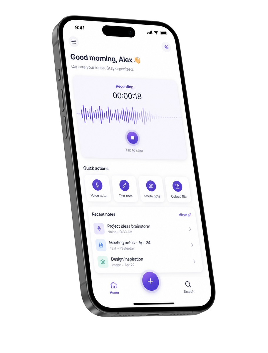 Capture de note vocale sur mobile dans ADRIO